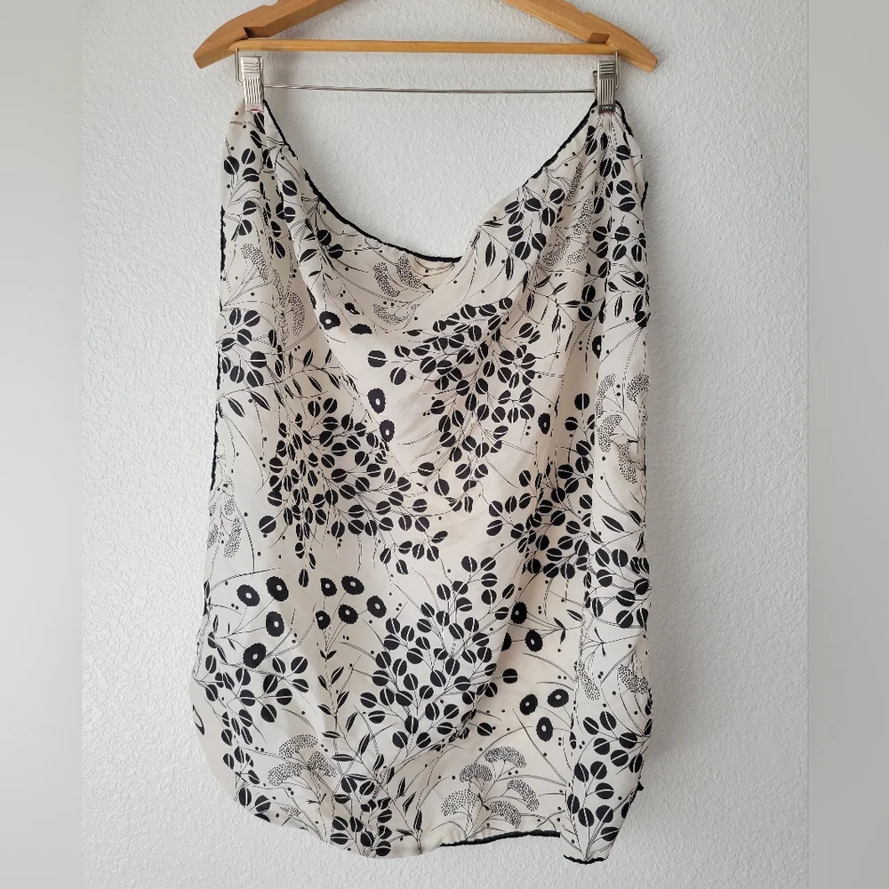 vintage black and white floral scarf